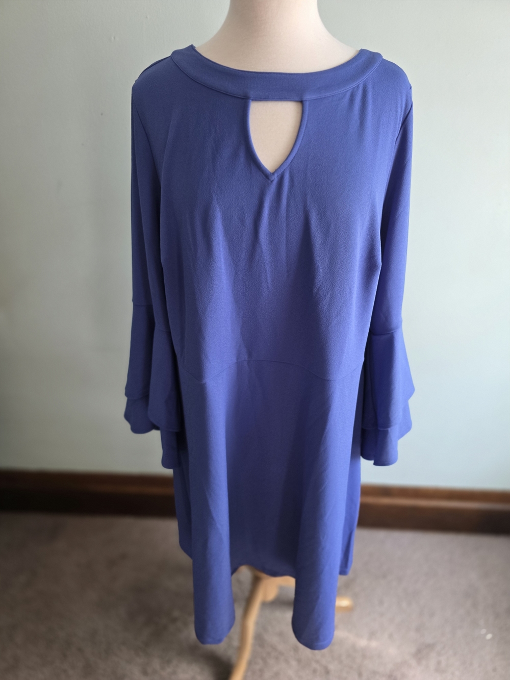 Isaac Mizrahi Periwinkle Keyhole Ruffle-Sleeve Tunic Dress